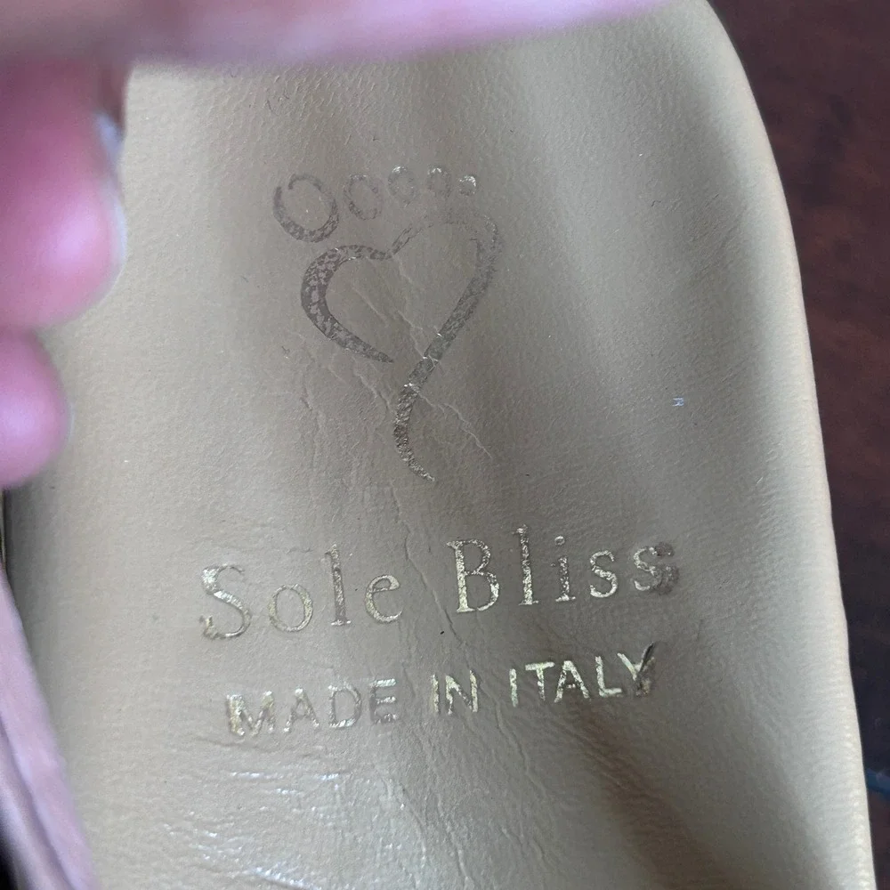 Sole Bliss Brandy Platform Espadrille Sandals Women size 37 Bunion Bed Leather